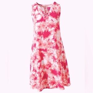 NWT Chico’s Star Tie Dye Dress in Cabaret Pink. Size 16 / XL